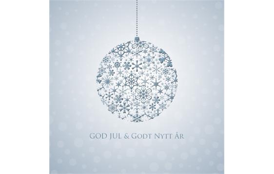 9408608  382011 Julekort &quot;Julekule&quot; 155 x155cm Starwhite 100